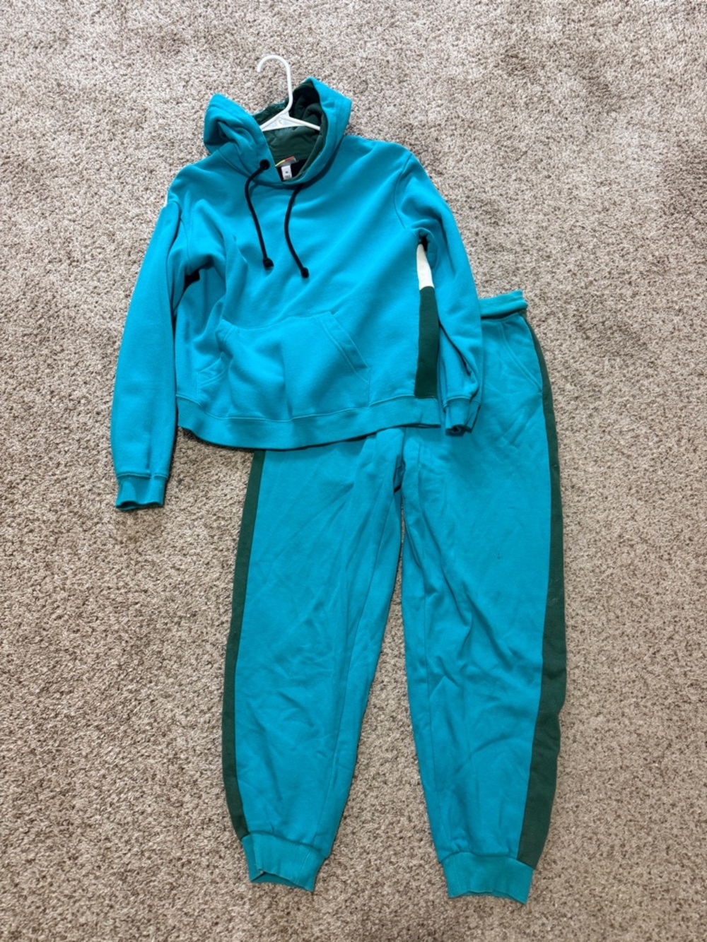 Lego Teal Hoodie and Joggers Set with Dark Green Side Stripe